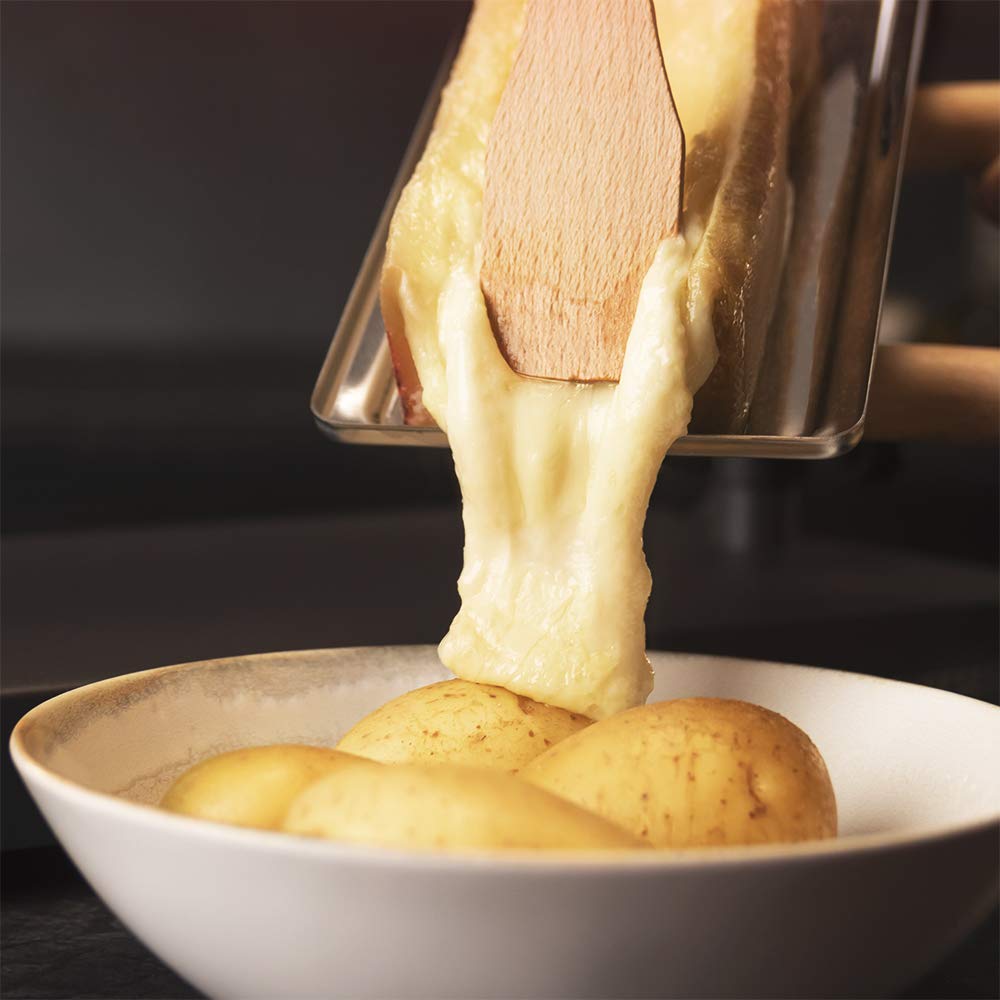 Raclette traditionnelle avec gril – 600 W, Thermostat réglable, Acier inox