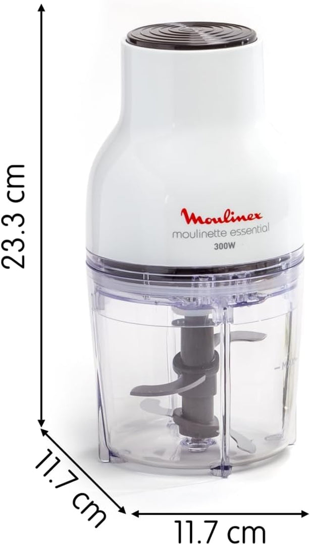 Hachoir électrique 400 ml – 300 W, 4 lames, Fonctions 3-en-1, Blanc