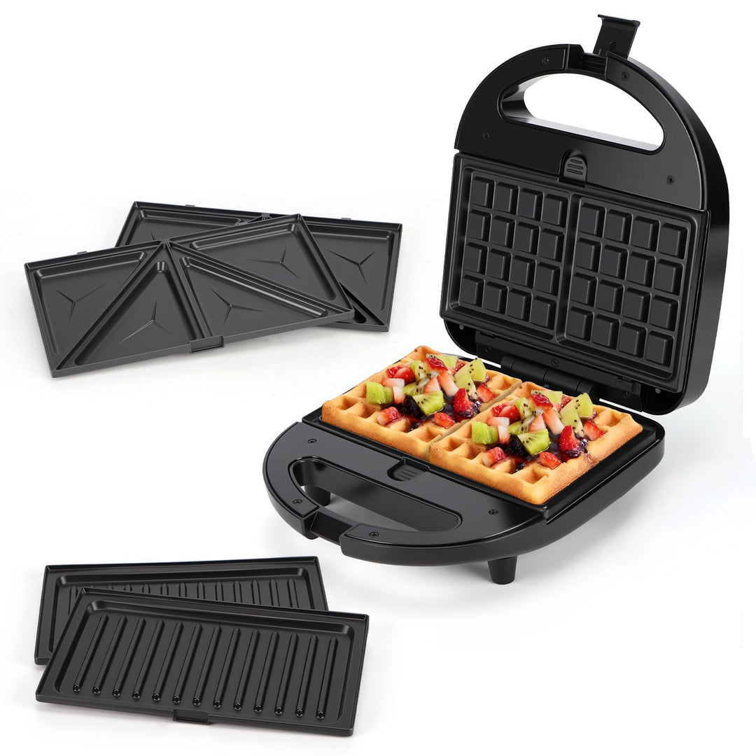 Gaufrier 3 en 1 Sandwich et Panini 750 W