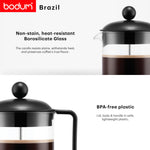 Charger l’image dans la visionneuse de la galerie, Bodum French Press Brazil - 1L 8 Tasses Cafetière À Piston - Verre...