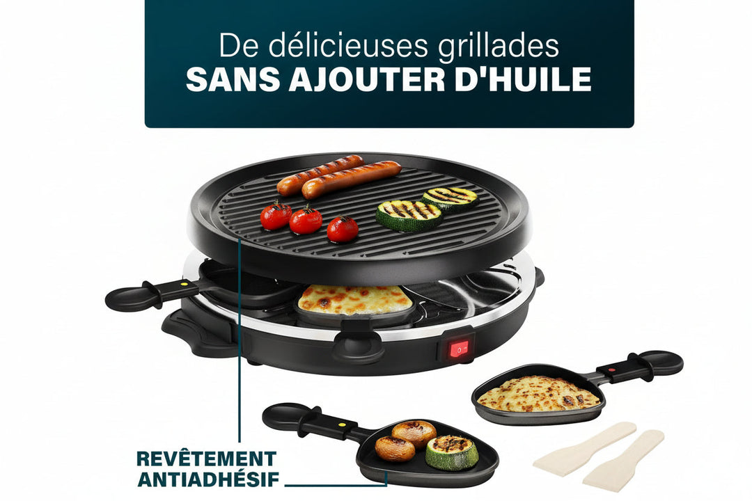 Appareil à Raclette 6 Personnes avec Pierre