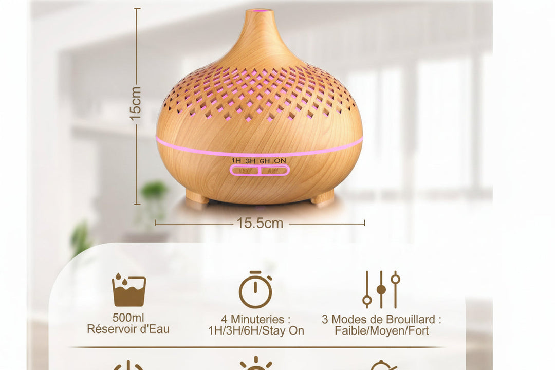 Diffuseur d’Arômes 500 ml avec LED