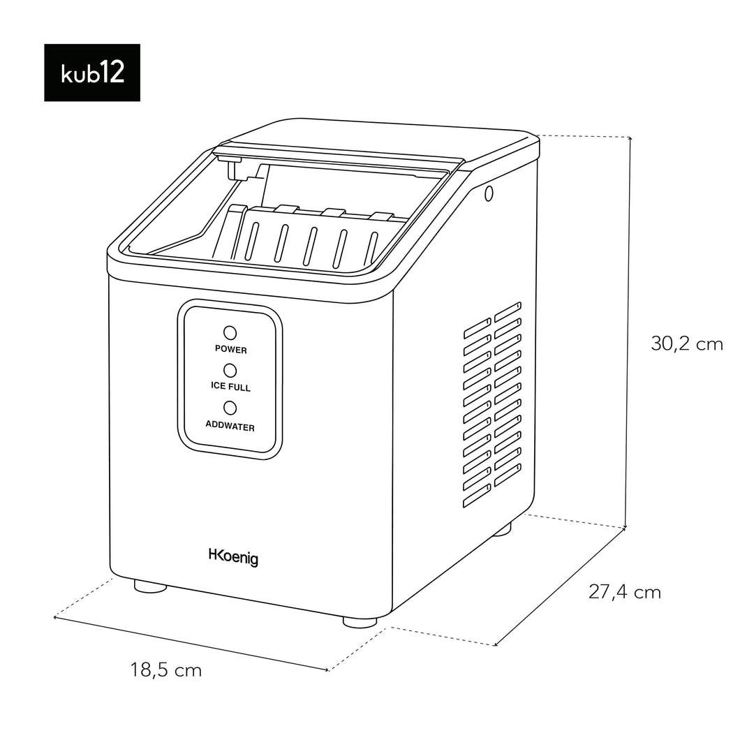 Machine à Glaçons Compacte 12 kg / 24 h