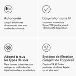 Charger l’image dans la visionneuse de la galerie, Aspirateur sans fil puissant – jusqu’à 60 min d’autonomie, brosse sols durs