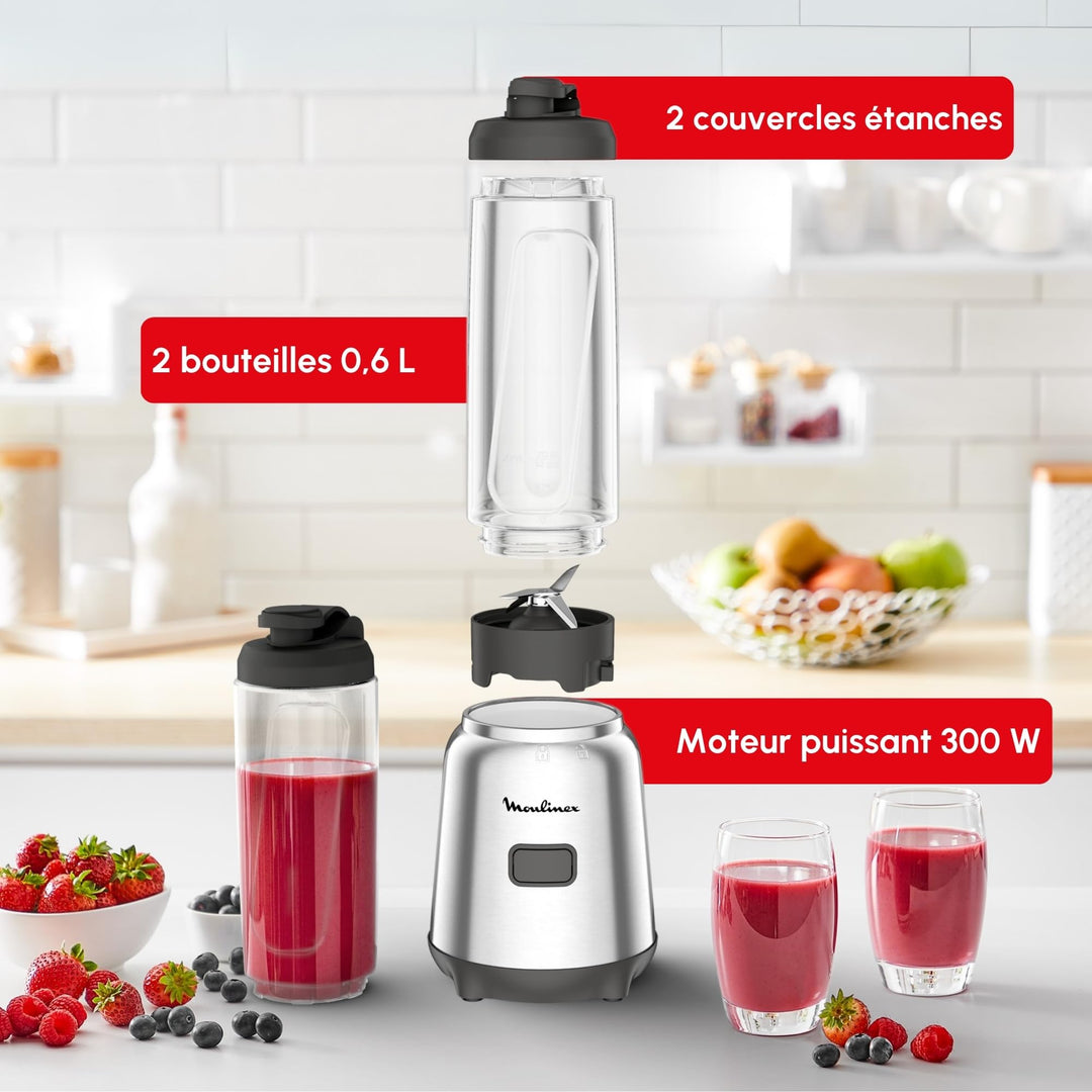 Moulinex Mix Move Blender Mixeur 300W Capacité Utile 0 6 L 2 Boutei...