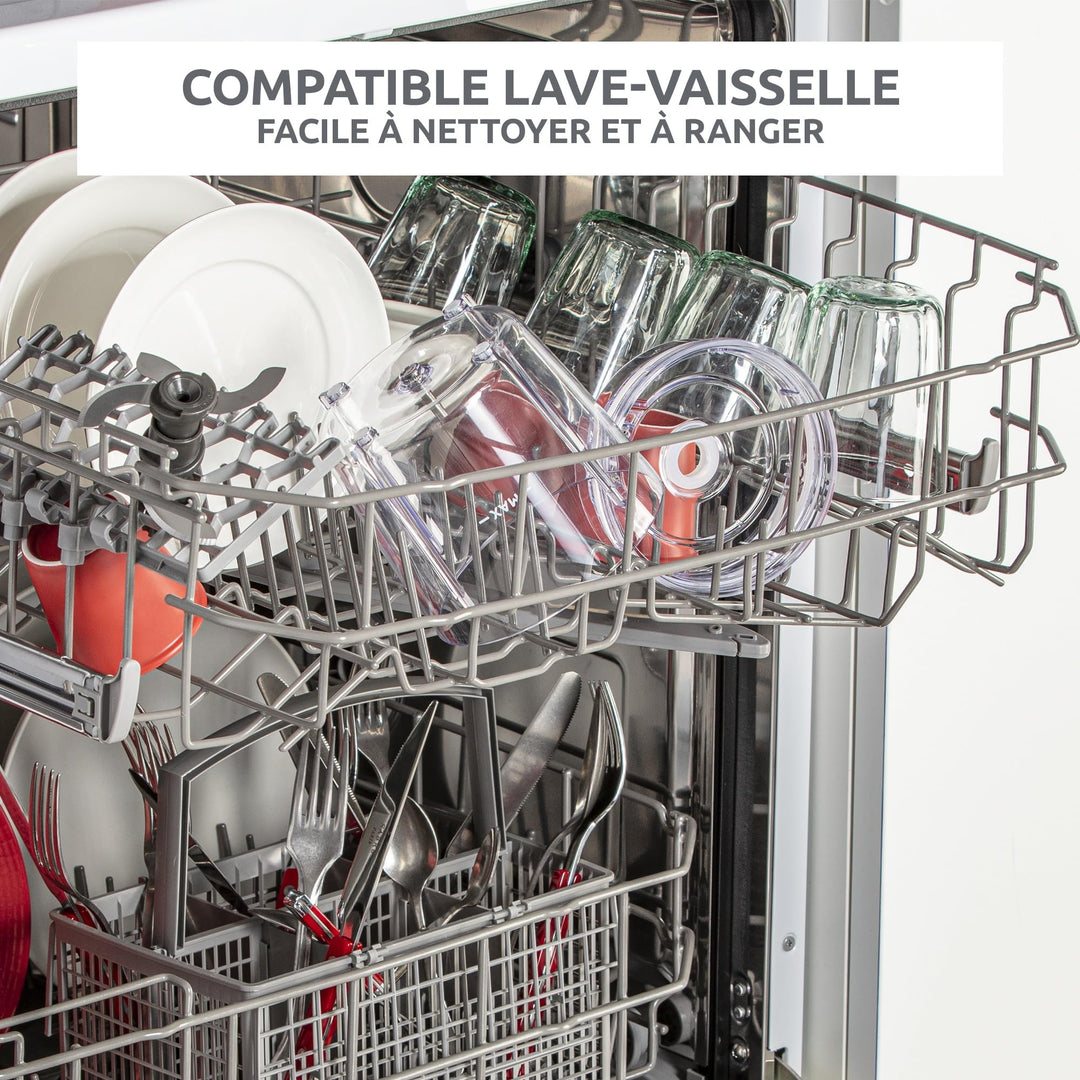 Hachoir électrique 400 ml – 300 W, 4 lames, Fonctions 3-en-1, Blanc